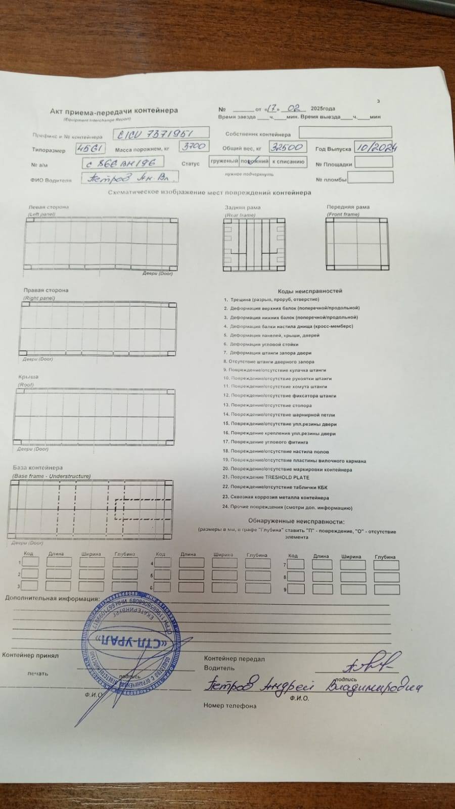 Морской контейнер CICU7371951